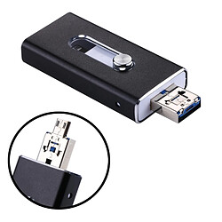 Avis Wewoo Clé USB noir pour iPhone et iPad & iPod la plupart des smartphones Android PC 3 en 1 USB 2.0 Lightning 8 broches lecteur flash USB Micro 64Go,