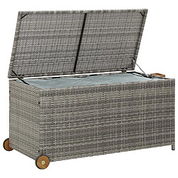 Helloshop26 Coffre boîte meuble de jardin rangement 120 x 65 x 61 cm rotin gris clair 02_0013089 pas cher