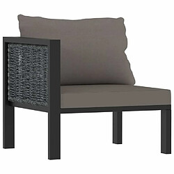 Maison Chic Canapé à 2 places,Sofa de Salon,Canapé droit avec coussins Anthracite Résine tressée -GKD150802 pas cher