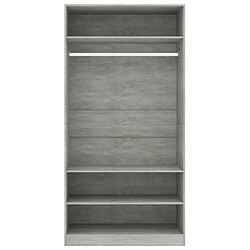 Acheter vidaXL Garde-robe Gris cement 100 x 50 x 200 cm Aggloméré