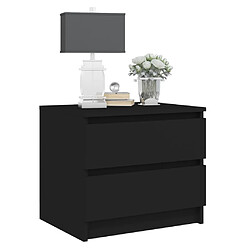 Maison Chic Table de chevet - Table de Nuit Noir 50x39x43,5 cm Aggloméré pas cher