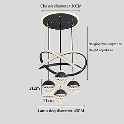 Universalis 10W Acrylic Spherical Tri-colour Light Living Room Dining Room Chandelier pas cher