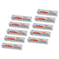 vhbw Piles rechargeables AA Mignon, 10 pièces - Batteries rechargeables (650mAh, 3,7V, Li-ion)