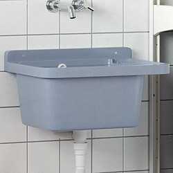 vidaXL Lavabo pour montage murale gris 50x35x24 cm résine