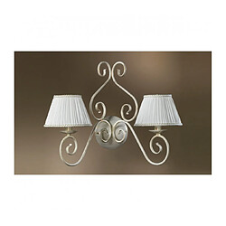 Lumière Applique murale VIVIENNE 2 Light Métal,Tissu Blanc