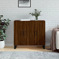 vidaXL Buffet chêne marron 90x34x80 cm bois d'ingénierie