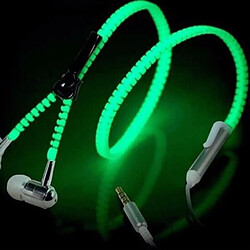 Wewoo Écouteur intra-auriculaire Glowing Zipper Sport Music écouteurs filaires pour téléphones Jack 3,5 mm Jaune