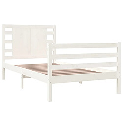 Acheter Maison Chic Lit Moderne Chambre - Cadre/structure de lit pour adulte Blanc Bois de pin massif 100x200 cm -MN90796