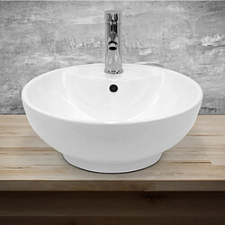 Avis Ecd Germany Évier céramique vasque rond a poser moderne lave-mains salle de bain Ø 455 mm