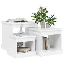 Avis vidaXL Tables basses 3 pcs blanc brillant bois d'ingénierie