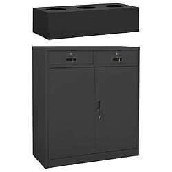 vidaXL Armoire de bureau et jardinière Anthracite 90x40x125 cm Acier