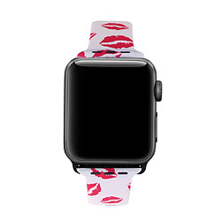 Wewoo Courroie d'impression en silicone pour Apple Watch séries 5 et 440 mm motif les lèvres