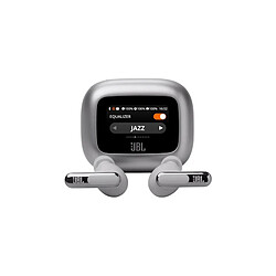 Ecouteurs sans fil Bluetooth JBL Live Beam 3 avec réduction de bruit Argent