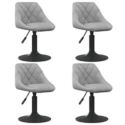 vidaXL Chaises pivotantes à manger lot de 4 gris clair velours