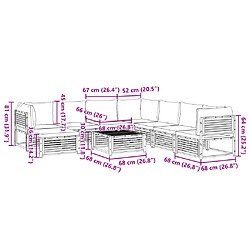 vidaXL Salon de jardin avec coussins 9 pcs bois massif d'acacia pas cher