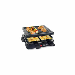 Techwood Appareil à raclette + Grill de cuisson démontable pour 4 personnes NOIRE haute qualité