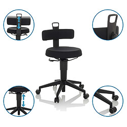 Avis Tabouret de travail / chaise d'équilibre TOP WORK FLEX Tissu noir hjh OFFICE