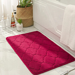 LUUCOZK Tapis de bain antidérapants absorbants à séchage rapide, décoration de salle de bain, rouge vin-50 x80CM 