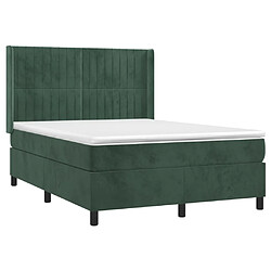 Avis vidaXL Sommier à lattes de lit matelas et LED Vert foncé 140x190 cm