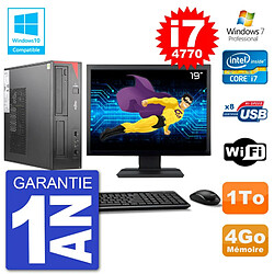 PC Fujitsu Esprimo E520 DT Ecran 19" i7-4770 4Go Disque 1To Graveur DVD Wifi W7 - Occasion