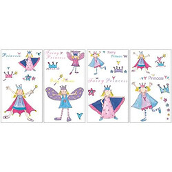 Thedecofactory PRINCESSES FÉES AMUSANTES - Stickers repositionnables petites princesses fées amusantes