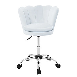 ML-Design Fauteuil de bureau à roulettes bleu clair hauteur réglable chaise en velours