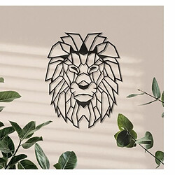 DEKORY Décoration Art mural Tête de Lion Silhouette en Métal - 58x74 cm