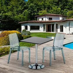 Grand Soleil Table carré et ronde avec 2 Chaises colo