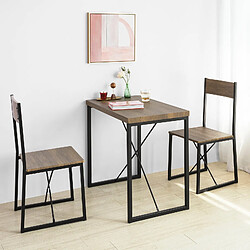 SoBuy OGT19-N Set de 1 Table + 2 Chaises Table à Manger Table de Cuisine Ensemble Table de Balcon + 2 tabourets avec Dossier mobilier de Jardin