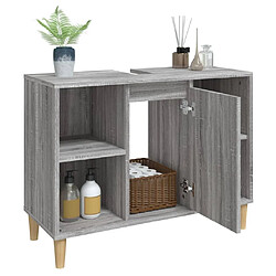 Acheter vidaXL Meuble d'évier sonoma gris 80x33x60 cm bois d'ingénierie