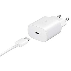 Visiodirect Chargeur Rapide 25W USB-C + Câble USB-C vers USB-C pour iPhone 15 Plus 6.7" Couleur Blanc
