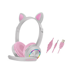 Casque de jeu stéréo avec oreilles de chat mignon