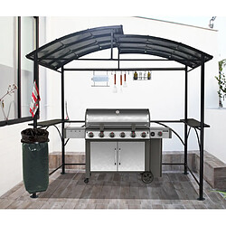 Carport barbecue à double toit gris anthracite - car 2415 ac - HABRITA