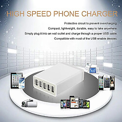 Universal 5V 8A 5 Chargeur USB Chargeur haute vitesse Chargeur de téléphone smartphone Socket Us Pild 