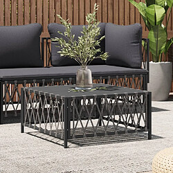 vidaXL Table de jardin anthracite 70x70x34 cm tissu tissé 