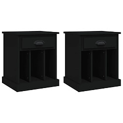 Maison Chic Lot de 2 Tables de chevet - Tables de Nuit noir 43x36x50 cm