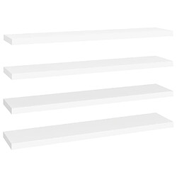 vidaXL Étagères murales flottantes 4 pcs blanc 120x23,5x3,8 cm MDF