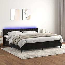 Sommier à lattes et LED,Cadre à lattes de lit avec matelas pour Adulte Noir 200x200 cm -MN33983