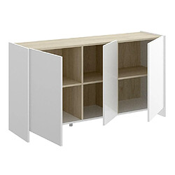 Acheter Vente-Unique Buffet CHERIFA - 3 portes - Coloris : Blanc & chêne