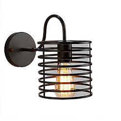 Universal Loft Fer Américain Noir Abat-jour Applique Vintage Cage Garde Applique Luminaire Loft Eclairage Intérieur Moderne Applique (Type H) 