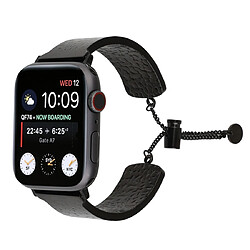 Wewoo Bracelet simple en acier inoxydable 316 avec gaufré pour Apple Watch séries 5 et 440 mm / 3 et 2 et 138 mm Noir 