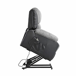 Mes Fauteuil de relaxation releveur électrique gris et PU noir - VALIA pas cher