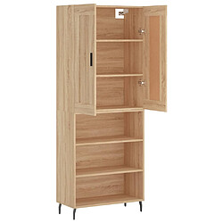 Avis vidaXL Buffet haut Chêne sonoma 69,5x34x180 cm Bois d'ingénierie