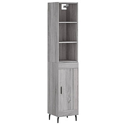 Maison Chic Buffet,Meuble de Rangement,commode pour salon,Cuisine Sonoma gris 34,5x34x180 cm Bois d'ingénierie -MN87216