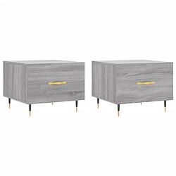 vidaXL Tables basses 2 pcs sonoma gris 50x50x40 cm bois d'ingénierie