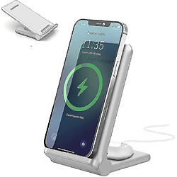 Universal Chargeur à induction rapide YYH-20W Chronus 2 en 1 Station de charge de chargeur sans fil pliable compatible avec 