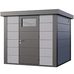 Telluria Abri de jardin moderne en acier porte simple 5,7 m² Eleganto 2424 gris clair, anthracite. Abri de jardin moderne en acier porte simple 5,7 m² Eleganto 2424 gris clair, anthracite