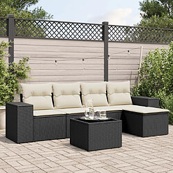 Maison Chic Salon de jardin 6 pcs avec coussins | Ensemble de Table et chaises | Mobilier d'Extérieur noir résine tressée -GKD89161