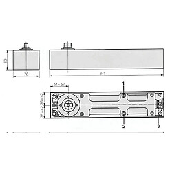 Pivot de sol à frein BTS 80 T6 sans axe - DORMA - 80130001