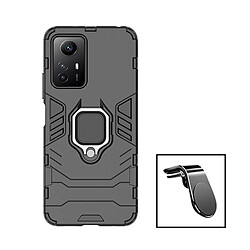 PHONECARE Kit Support Magnétique L Safe Driving Voiture + Coque 3X1 Military Defender pour Xiaomi Redmi Note 12S - Noir 